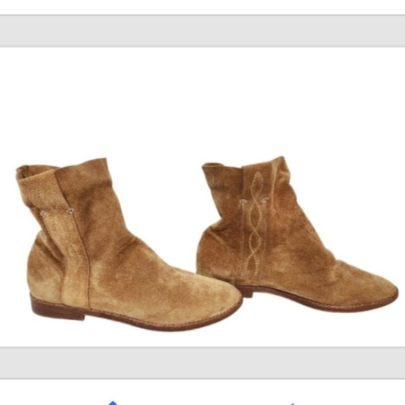 Joie Pinyon Western Boho Suede Pull On Ankle Booties - Picture 3 of 15